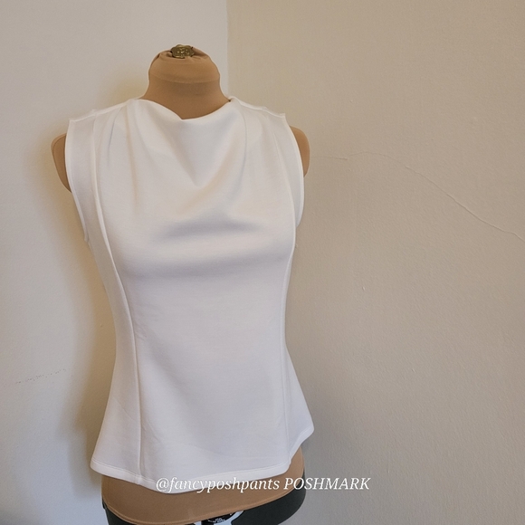 BANANA REPUBLIC scuba cowl  SNOW DAY color rare sold out easy care blouse shirt - Picture 14 of 17